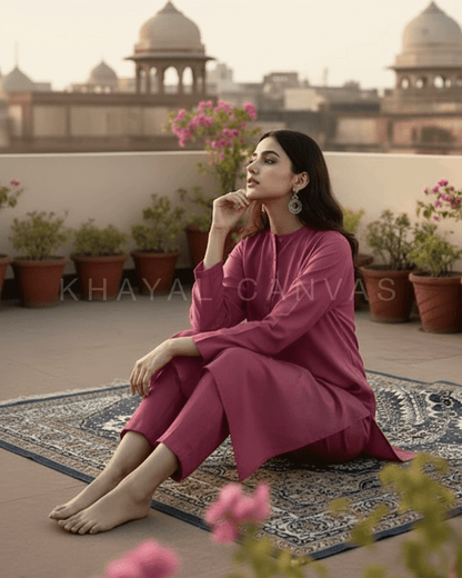 Saadgi Kurta Set - Pink