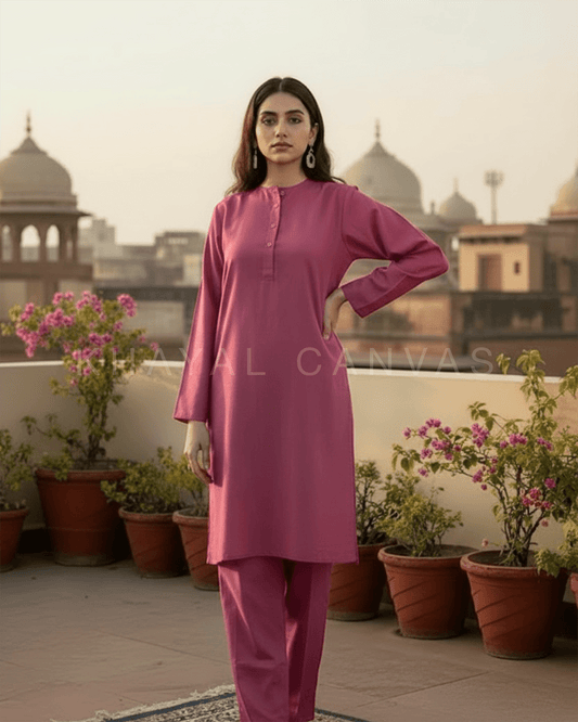 Saadgi Kurta Set - Pink