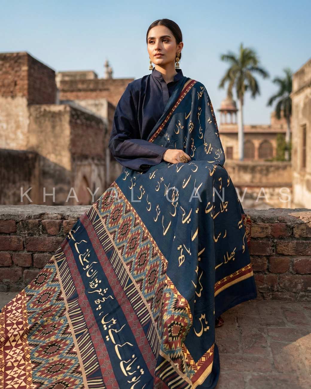 Lafz-e-Tamanna odhni – lightweight cotton dupatta – Khayal Canvas