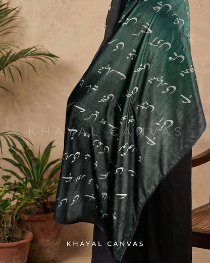 Jaun Eliya Velvet Stole | Green